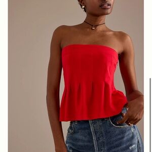 Maeve Strapless Red Top
